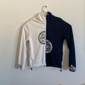 MICROSOFT Yin Yang FullZip Navy/White Sweatshirt Hoodie Size M